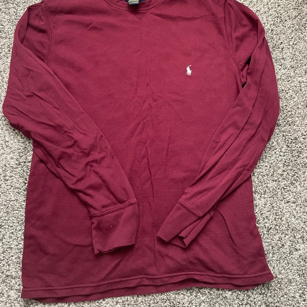 Ralph Lauren waffle type long sleeve shirt, size large,